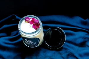 Rose Gold Peonies Jar Top BlackBG