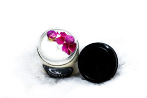 Rose Gold Peonies Jar Top WhiteBG