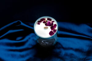 Rose Gold Peonies Silver Top BlackBG