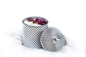Rose Gold Peonies SilverLuxe Open WhiteBG